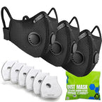 BASE CAMP M Plus Dust Face Mask with Extra 6 Activated Carbon Filters for Woodworking Construction Mowing Cycling (3)