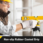 COOLJOB 60 Pairs Safety Work Gloves Pack Bulk with Grip PU Coating, 13 Gauge Seamless Knit Gloves with Polyurethane Dipped for Warehouse Working, Breathable Lightweight for Men Women, White Large