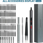 Mini Electric Screwdriver Set,Precision Electric Screwdriver，72-in-1 Magnetic Bits，3 Gears Torque, 3LED light,Magnetic Storage，Overload Protection, Repair Tool Set
