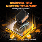 Cordless Impact Wrench, 900Ft-lbs (1200N.m) 1/2" Brushless Impact Gun, 21V High Torque Power Impact Driver, 2x4.0Ah Batteries Electric Impact Motor Variable Speeds for Family Car/Pickup Truck/Mower