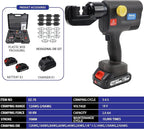 AMZCNC Electric Hydraulic Cable Lug Crimping Tool, 12 AWG to 2/0 AWG Terminal, Cable, Wire Electric Crimper Tool Kit, Battery Crimp Tool Kits with 20 Dies(12AWG~00AWG)