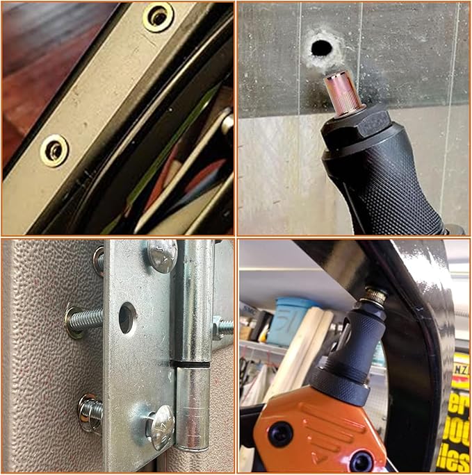 16" Rivet Nut Tool, Nutsert Rivet Nut Tool Kit with 15 Metric and SAE Mandrels, 281Pcs Rivet Nut Assortment Kit and Rugged Carrying Case