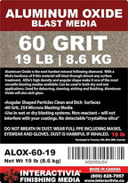 #60 Aluminum Oxide - 19 LBS - Medium Sand Blasting Abrasive Media for Blasting Cabinet and Blasting Guns.