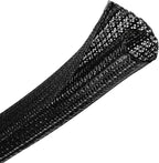 CrocSee 10ft - 1 inch Braided Cable Management Sleeve Cord Protector - Self-Wrapping Split Wire Loom for TV/Computer/Home Theater/Engine Bay - Black