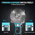 450N.m/332Ft-lbs Brushless Impact Wrench,1/2" Cordless Impact Gun with 4.0Ah Battery & 6 Sockets, Electric Impact Driver for Car/DIY Furniture/Lawn Mower/blue (450N)