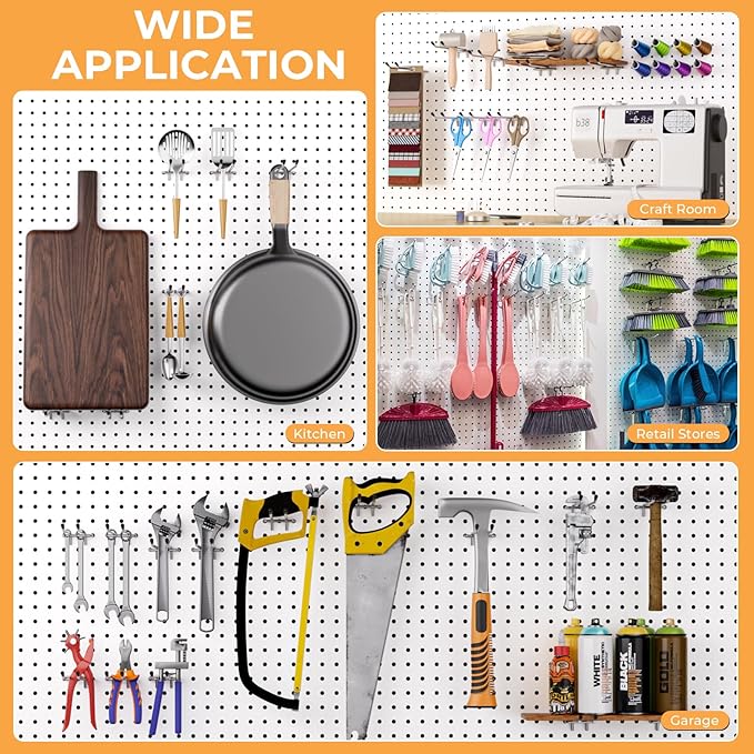 INCLY 4/6 Inch Pegboard Hooks, 36 Pack Heavy Duty Double Arm Peg Board Straight Hooks, Peg Board Tool Hangers Fit for 1/4" Pegboard Garage Hanging Tools, Craft Organizing, Kitchen, Store