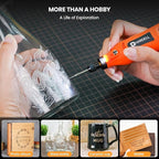 HARDELL Engraving Pen, Cordless Rechargeable Engraver Pen,5 Speed Engraver Tool For Metal, Wood, Plastic And Glass, Engrave 50+ Surfaces with 6 Carving Bit, 3 polishing bit, 20 Sandpaper, 4 Stencils