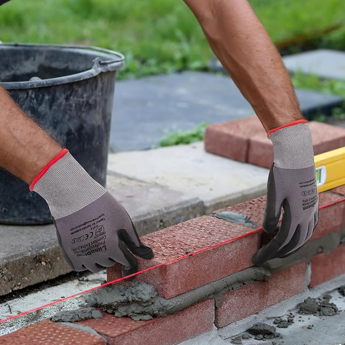 Micro-Foam Nitrile Coated Gloves-12 Pairs, Seamless Knit Design, Perfect for Home Projects and Construction