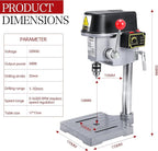 RATTMMOTOR Benchtop Drilling Machine 340W 110V/220V 16000RPM Mini Bench Drill Press 25mm Stroke Drill Chuck 1-10mm Multi-Function Drilling Milling Machine (220V)