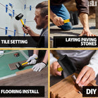 24 Oz Rubber Mallet Hammer for Woodworking, Flooring, Tiling, Camping and More - Rubber Hammer With Non-Slip Grip, Durable Ergonomic Handle, Anti-Vibrating Design For Efficient Work