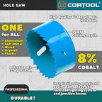 1-3/4 Inch Bi-Metal Hole Saw With Arbor for Metal and Wood Cutting - Hole Cutter Kit for Drywall, PVC Boards, Fiberglass and Vent Pipes