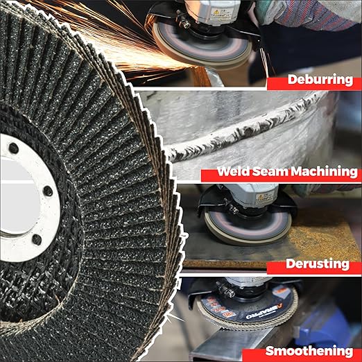 Jumbo Zirconia Flap Discs 4 1/2 for Angle Grinder, 80 Grit 4.5" x 7/8" High Density Type 29 Arbor Grinding Wheels for Wood Finishing, Rust Removal, Metal Sanding - 10 Pack