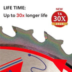 HOJR's 10-Piece Blade Set Features a Special Heat-Resistant Non-Stick Coating for Durability. Thin and Sharp, Suitable for framing and Ordinary Wood. W7-1/4 24-Tooth 5/8-inch - TA