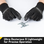 COOLJOB 60 Pairs Safety Work Gloves Pack Bulk with Grip PU Coating, 13 Gauge Seamless Knit Gloves with Polyurethane Dipped for Warehouse Working, Breathable Lightweight for Men Women, Black Large