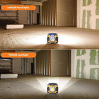 Samyoung 2 Pack 2400LM Magnetic Rechargeable Work Light, 28 Hours Long Lasting Stepless 2700-8000K White & Warm Bright Portable LED Work Light, Ultralight 360°Rotating with Hook(Yellow)