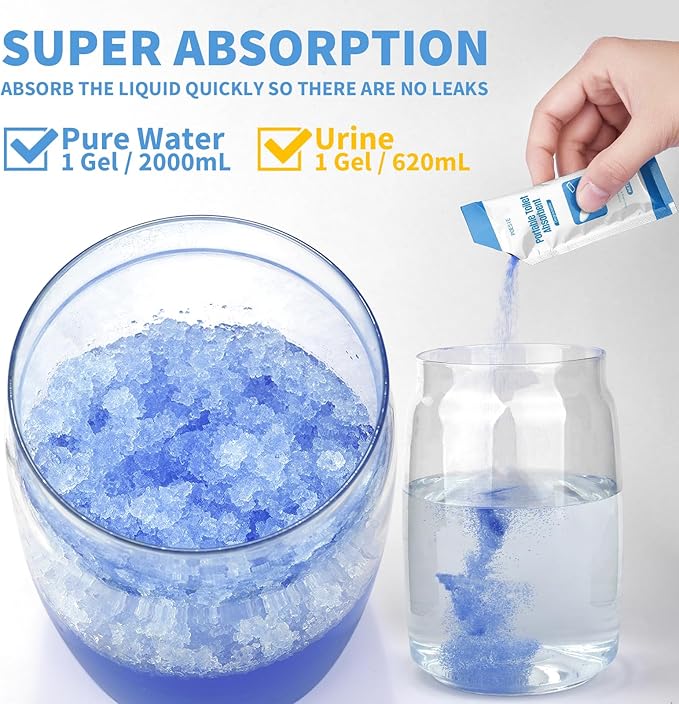 Poesie Poo Absorbent Gel Powder for Portable Toilet Camping Hiking Outdoor Portable Potty Resolution