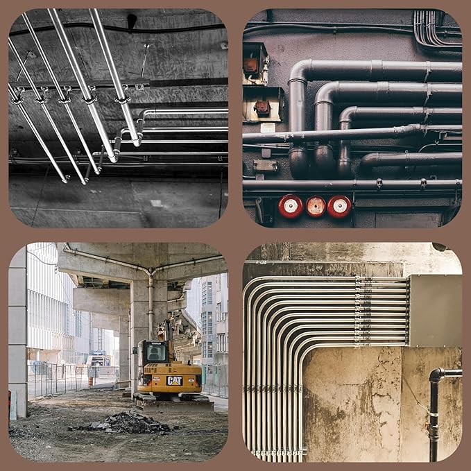 1-1/4 Inch Zinc-Plated Steel Conduit Straps, 2 Holes Cable U Bracket, Pipe Clamps, 2Hole Conduit Strap for Fixing Pipe or Cable(25PCS)