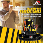 Pro-015 Leather Tool Pouch for Construction,Heavy Duty Hammer Holder,Buckle,3 Pocket Large with Belt, 12 Small Pocket, Tool Organizer