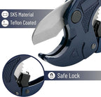 Bates- PVC Pipe Cutter, Cuts up to 1-1/4", Navy Blue Ratcheting PVC Pipe Cutter Tool, Pipe Cutters PVC Pipe Shears, Plastic Pipe Cutter, PEX Pipe Cutter, PVC Cutter Tool, PVC Ratchet Cutter