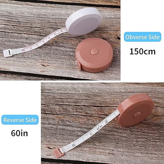 Tape Measure, Measuring Tape for Body Measurements Retractable,Fabric Sewing Tailor Cloth Knitting Craft Weight Loss Measurements Dual Sided 4 Pack (White)
