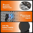 4 Pack Large Heavy Duty Magnetic Hook Extra Strong Magnetic Garage Hooks Big NdFeB Industrial Magnet Hooks Magnetic Utility Storage Holder Organization with Anti-Slip Coating for Hanging Garden Tool