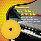 Wizards 11204 Yellow Foam Cut Buffing Pad – Polishing Pad for Orbital Buffer – Auto Paint Correction – Vehicle Detailing DA Attachment – Compound Tool for Car Scratches and Repairs - 8.5 x 1.25 Inch