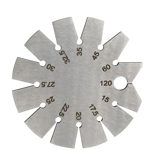 1 PCS Brushed Silver 15-120 Degree Bevel Gauge, Stainless Steel Axe Angle Gauge Round Shape