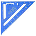 Beslands Aluminum 7-inch Rafter Square Carpenter Layout Tool Alloy Triangle Ruler Protractor Blue（Imperial）