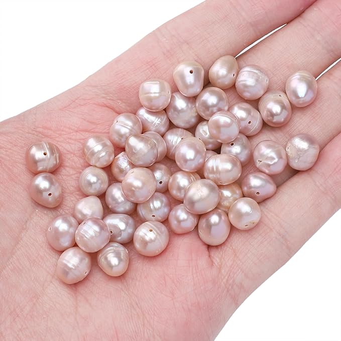 Natural Pearl Beads Potato 8-9mm Purple Freshwater Cultured Loose Gemstone Beads for DIY Jewelry Making 13.8''/Strand HQ