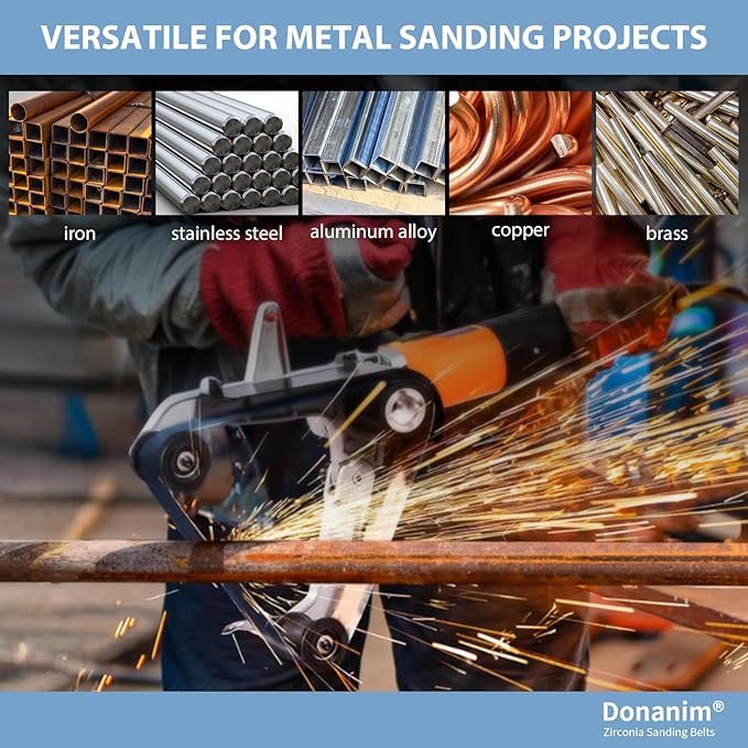 1-1/2 x 30 Inch Zirconia Sanding Belts for Pipe Tube Polisher Sander, 1.5x30" 60 Grit Sander Belts for Pipe Belt Sander, 1-1/2" x 30" Zirconia Grinding Sand Paper for Metal Burnishing, 15 Pack