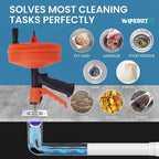 50ft drain auger with Drill Attachment Kit Includes drain snake Gloves Glasses Brushes Plastic Drainers and Bag for Quick Clog Removal