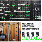 Landhoow Large Magnetic Hooks Heavy Duty Garage Magnet Hooks Strong Storage Utility Magnetic Hangers with Anti Slip Rubber Coating for Indoor and Outdoor Hanging(Green,10 Pcs)