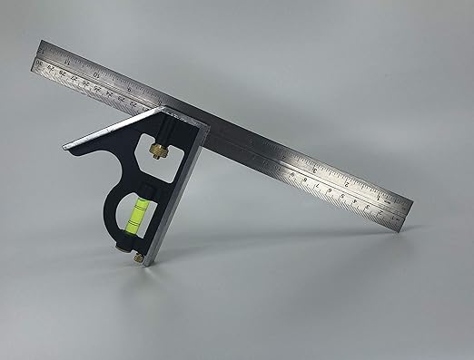 Swanson Tool Co TC132 12-Inch Combo Square with Cast Zinc Body, Stainless Steel Ruler and Brass Bolt