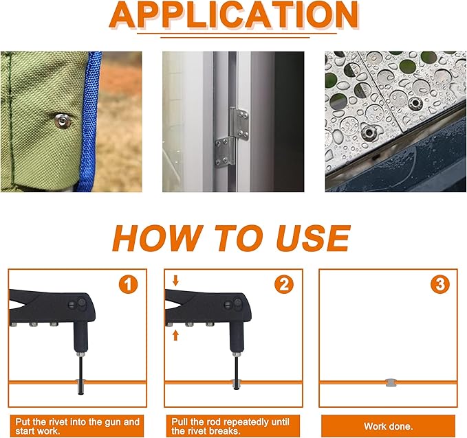 ISPINNER 385pcs 8 Sizes Aluminum Blind Rivets, Pop Rivets Assortment Kit (Silver)