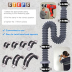 Glarks 16Pcs 15MM 2 Hole U-Tube Strap Clamp Set 304 Stainless Steel Rubber Cushion Rigid Pipe Strap U Bracket Tube Strap Assortment Kit For Pipe Tube Fixing (15mm)