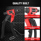 Rivet Nut Tool Kit with a Step Drill Bit & 80 Nutserts for Tight Space, 8" Rivnut Tool Set Riveter with 8 Mandrels 6-32 8-32 10-24 1/4-20 M3 M4 M5 M6 in Organized Rugged Carrying Case NT600