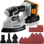 Cordless Detail Sander: DEKOPRO Multi-Function Mouse Sander Electric Sander Tool Palm Sanders with Dust Collector, 3 Additional Attachments&12pcs Sandpapers for Home Decoration