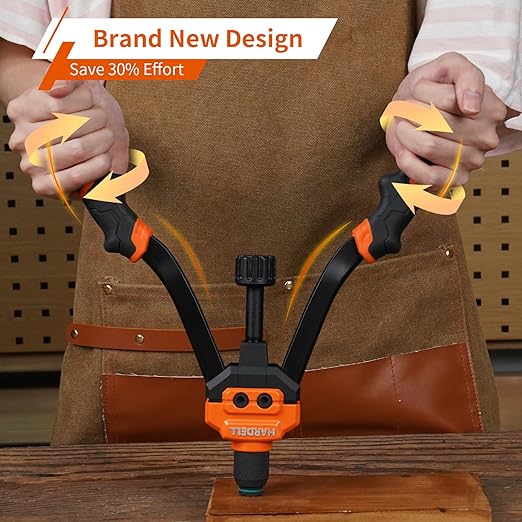 HARDELL Rivet Nut Tool, 14" Rivnut Tool with 100 Pcs Rivet Nuts and 7 Metric & Inch Mandrels M6 M8 M10, 1/4-20, 5/16-18, 3/8-16, 10-24 and Rugged Carrying Case