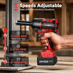 Cordless Impact Wrench, 1500Nm/1106Ft-lbs Electric Impact Gun 1/2 Inch with 2x4.0Ah Batteries, High Torque Impact Driver for Car/Truck RV/Mower