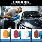 Cordless Sander, 3" Palm Sander with 16.8V 3.0Ah Li-ion Battery, 3500RPM Mini Polisher, 19 Accessories Sander Tool for Sanding/Polishing/Waxing/Cleaning