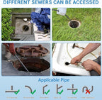 75Ft 3/8 Inch Electric Drain Cleaner Machine Auto Feed Drain Auger for 1 to 4 Inch Pipes Professional Sewer Snake with 4 Cutters Gloves Heavy Duty Clog Remover