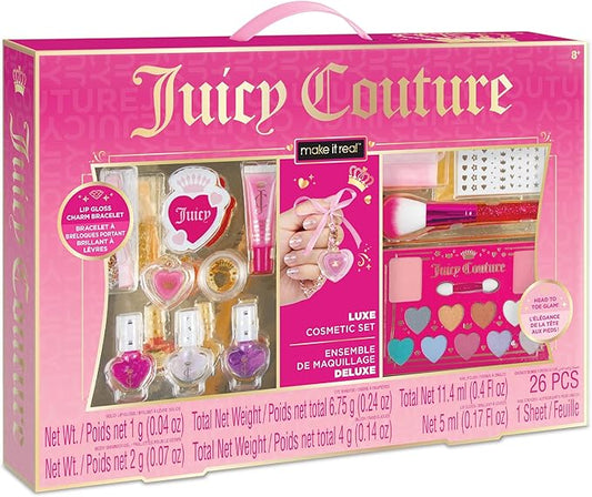 Make It Real: Juicy Couture Luxe Cosmetic Set - Lip Gloss Charm Bracelet, Nail Polish, Eyeshadow, Head to Toe Glam, Makeup Kit, Girls & Kids Ages 8+-VeraVaultWomen