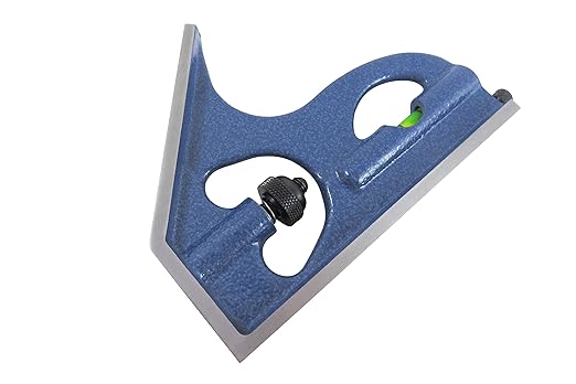 PEC 12" 4R 4 Piece Combination Machinist Square with reversing Protractor Marked with 1/32", 1/64", 1/8", 1/16"