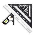 Arrow 7-Inch Aluminum Alloy Carpenter Square and 12-Inch Zinc Alloy Combination Square Set, Woodworking Rafter Layout Ruler Tool Combo
