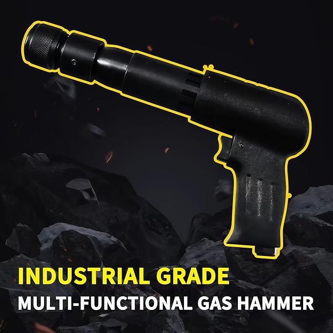 Air Hammer - 21PCS Air Chisels (Tapered Punches, Panel Cutter & Flat Chisel), 2500 BPM - for Car Repairs, Cutting Metal Sheets, Removing Wall Fixtures, Drilling Through Walls, Dismantling Nuts