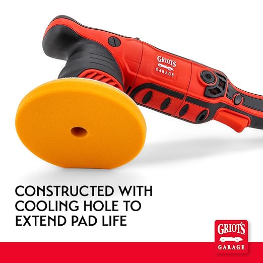 Griot's Garage Orange Foam Correcting Pads for Car Polishing and Detailing, Removes Light to Moderate Paint Defects, Durable, Machine-Washable, 10617, 6.5", Set of 2