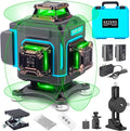 KEZERS Laser Level 360 Self Leveling,4 x 360 Laser Level with Screen Green Laser Level Line tool Leveling and Alignment Laser Tool with Pulse Mode for Construction and Picture Hanging,Remote Control