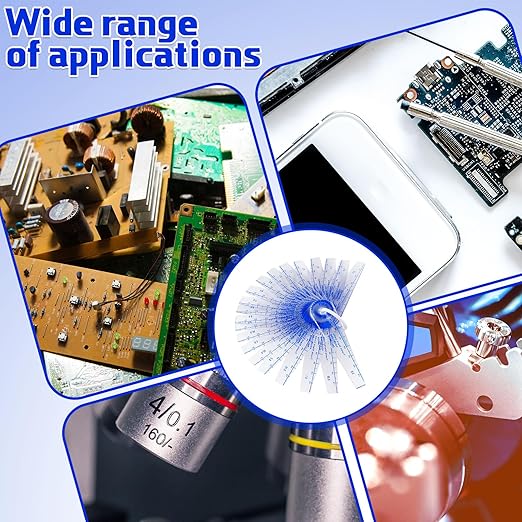 1 Set Plastic Feeler Gauge 0.05mm to 3mm Metric Gap 21 in 1 Measurement Tool 21 Leaf with Black Velvet Storage Bag for Automobiles, Electronics Industry Measuring Gap