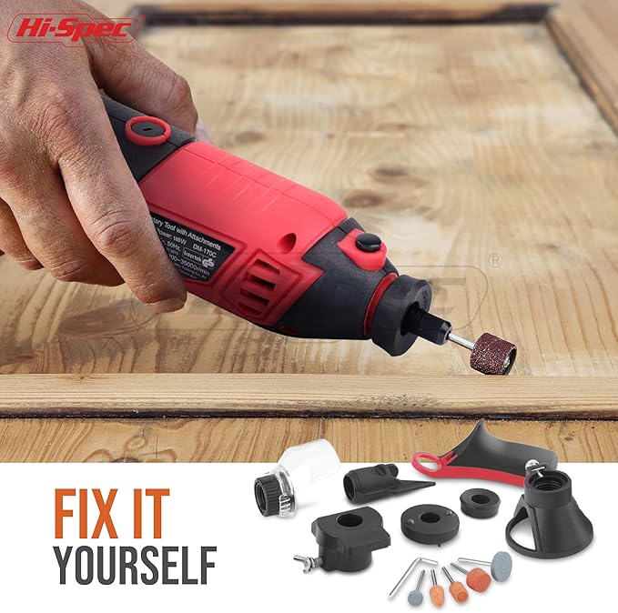 Hi-Spec 134pc 160W Corded Power Rotary Tool Kit Set with Dremel Compatible Bit Accessories. Drill, Cut, Trim, Grind, Engrave and Sand in DIY Repairs, Hobbies & Craft Projects