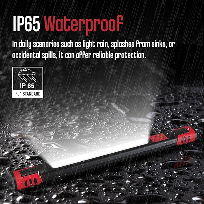 Underhood Magnetic Work Light for Mechanics, 7800mAh 12H, Rechargeable Hood Light, IP65 Waterproof, 360° Rotating, 4 Modes (2700K-6500K), USB-C Fast Charge, for Car Repairing/Garage/Emergency